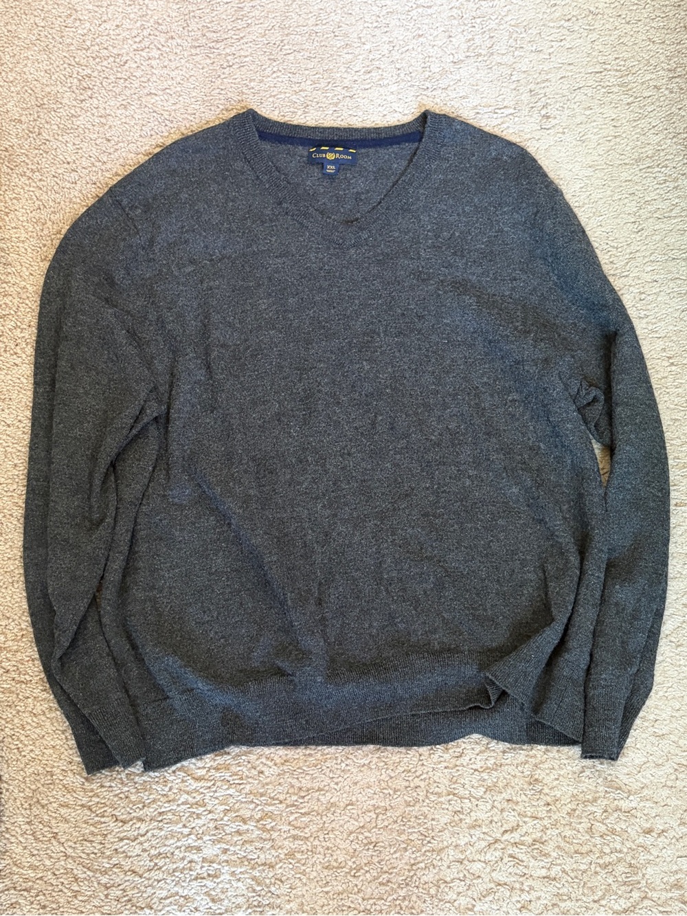 Club Room Men's V-Neck Sweater in Charcoal
